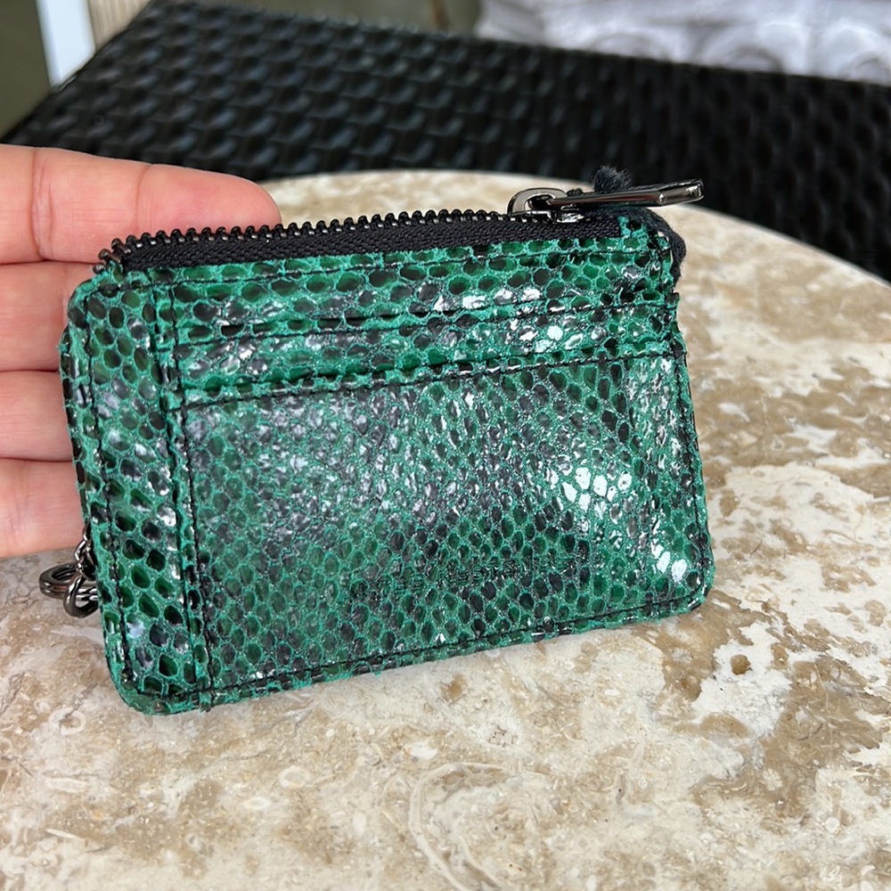 AIMEE KESTENBERG Alia Skinny ID case credit card holder in Emerald Snake - Picture 7 of 17